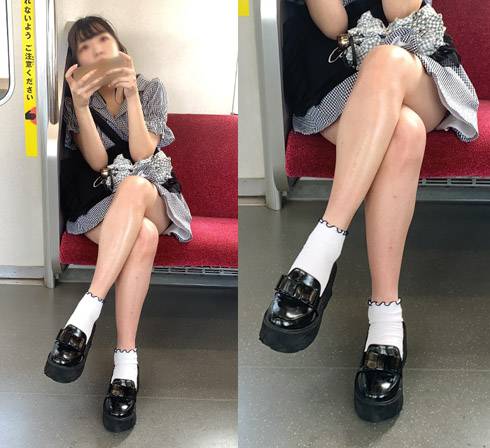 撮影に気付きながらも気付いていないふりをするアイドル顔の生脚女子大生（其の二）　サンプル画像1