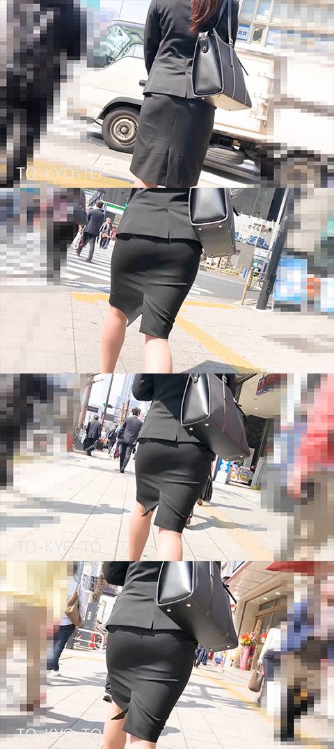 【FHD 60fps】女子大生のお尻:傘をさすリクスー二人 サンプル画像1