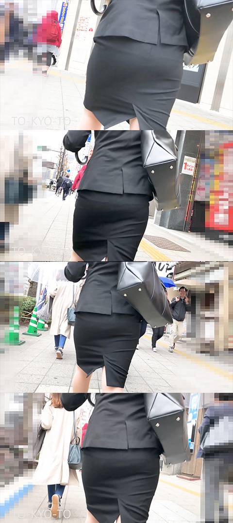 【FHD 60fps】女子大生のお尻:傘をさすリクスー二人 サンプル画像2