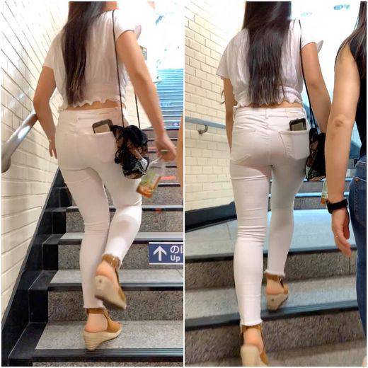 《胸元ぱっくりフェロモンGAL》　No.696【Vol.2・真っ白なパンツが下半身にピッタリ張り付く着衣尻】　サンプル画像2