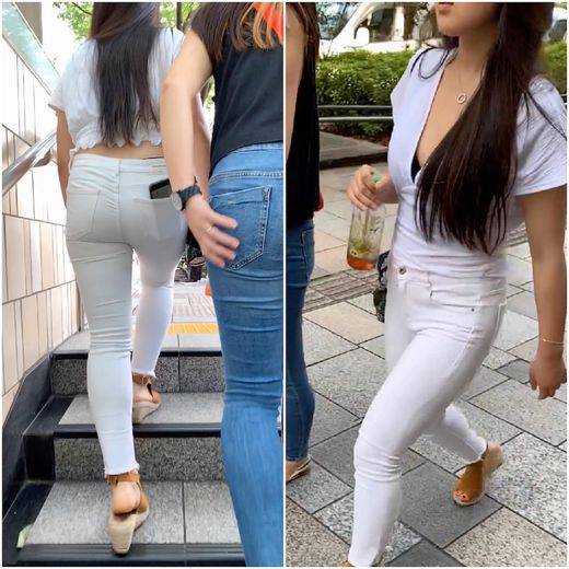 《胸元ぱっくりフェロモンGAL》　No.696【Vol.2・真っ白なパンツが下半身にピッタリ張り付く着衣尻】　サンプル画像3