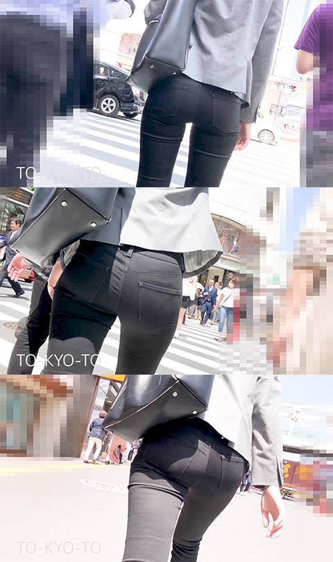 【FHD 60fps】お姉さんのお尻:黒デニムのムチ尻OLさん サンプル画像3