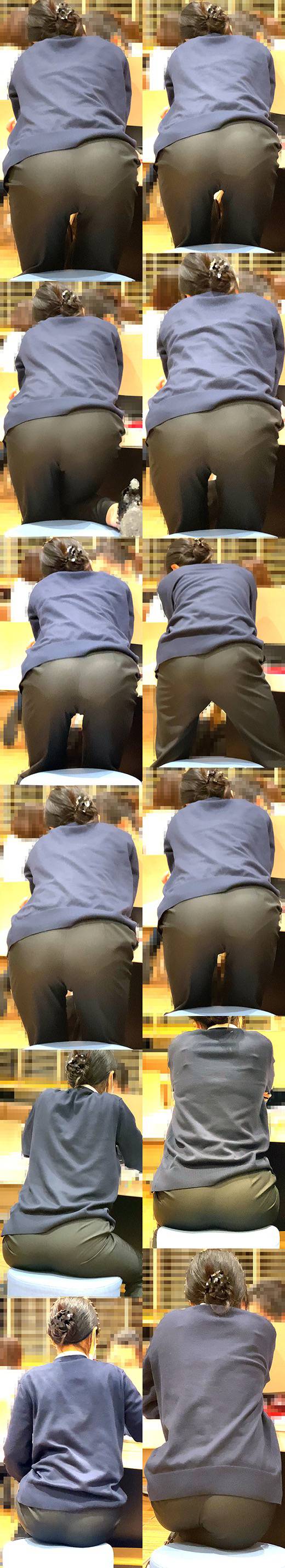 ピチピチパンツスーツ86_マジかよ！！いきなり突き出し美尻！下着ライン丸見え極エロお姉さん！！　サンプル画像1