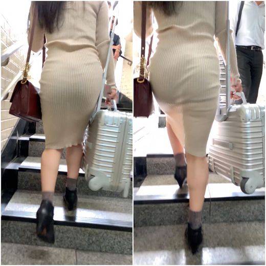 《Suitcaseを持った着衣尻が堪らない！》 No.794【おっ、透け感エロい！エロいフェロモンをまとった旅行中のGAL】　サンプル画像2
