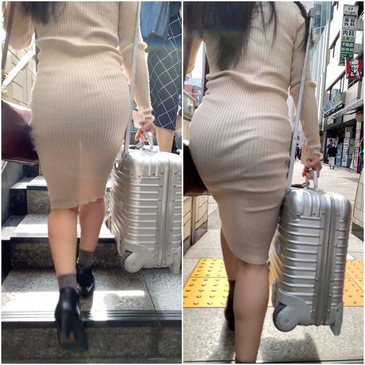 《Suitcaseを持った着衣尻が堪らない！》 No.794【おっ、透け感エロい！エロいフェロモンをまとった旅行中のGAL】　サンプル画像3