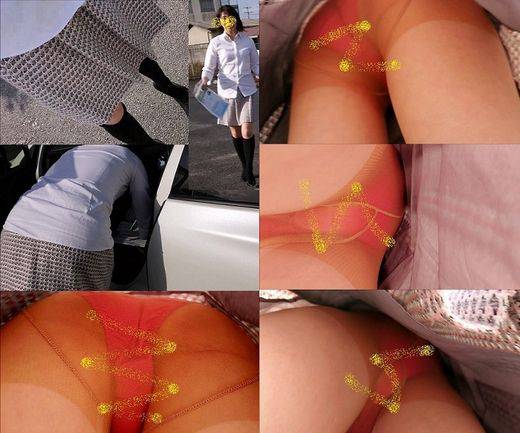 会社の同僚を書類記入中にパンチラ撮影！セット1＆5　サンプル画像1