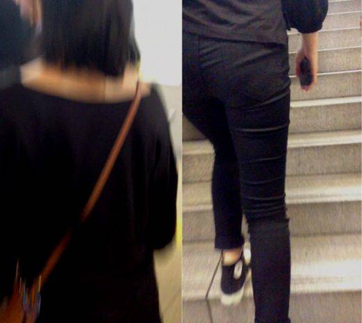デカ尻ブラックスキニー女を徹底追跡　サンプル画像3