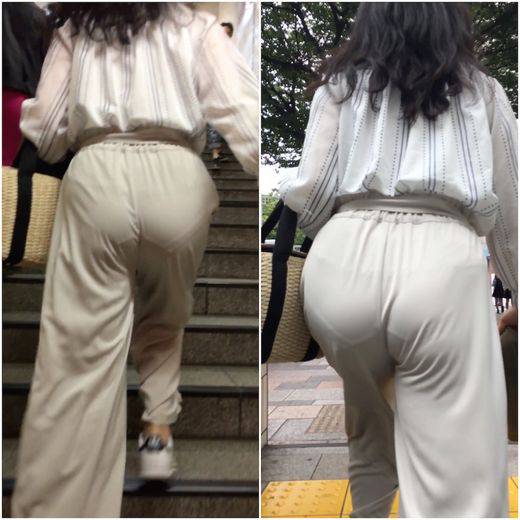 《人気作品の再編集・2名》 No.866【透け感がエグいアラサーお姉さん着衣尻】　サンプル画像1