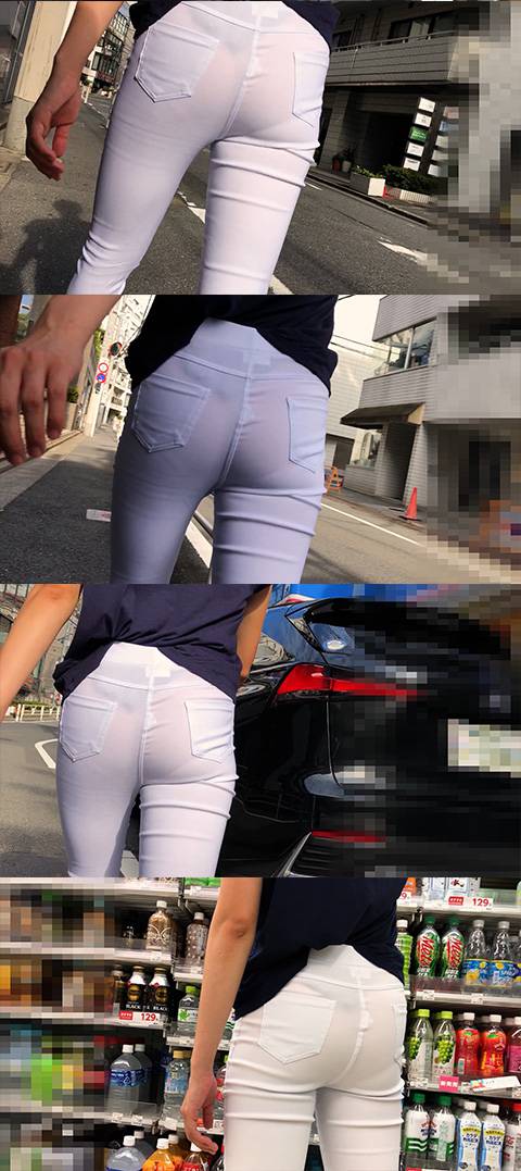 【FHD 60fps】お姉さんのお尻：透けパンでコンビニへ　サンプル画像2