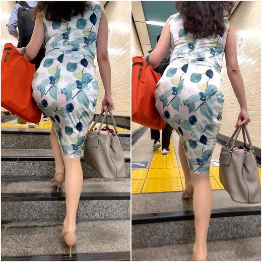 《BODYラインに魅せられて》 No.991【クビレの美しい花柄ワンピの綺麗なお姉さん】　サンプル画像2