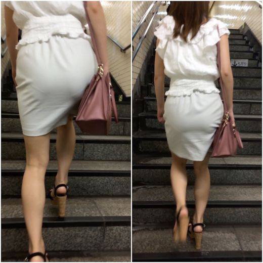 《真っ白コーデのお嬢様》 No.1034【ミニスカから浮き出るヒップラインには惹きつけられる】　サンプル画像1