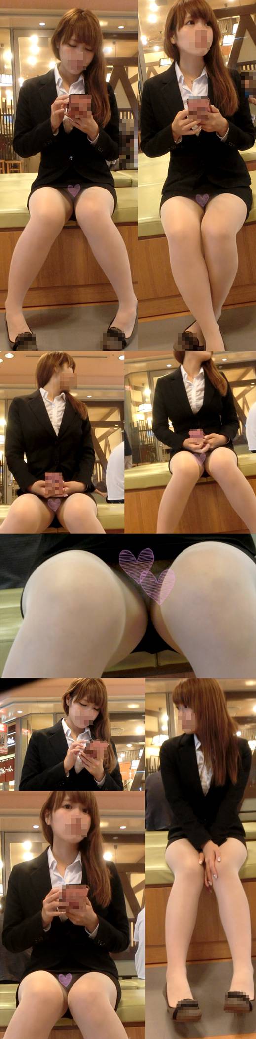 盗撮がバレて。。。美人ミニスーツOLスケスケPモロ見え極上対面ぱんちら サンプル画像3