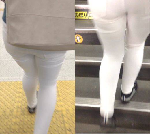 デカ尻白ピタパンツOLさん3態　サンプル画像1
