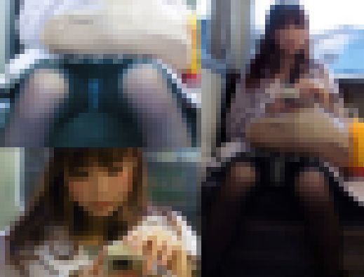 電車内盗撮】黒スト越し透けPモロ見え美女のパンチラ盗撮動画　サンプル画像2