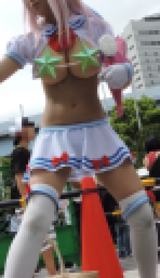 コスプレ2017夏偽乳の巨乳ｗ細い体くびれニーハイソックス【動画】イベント編 3875と3871セット販売　サンプル画像3