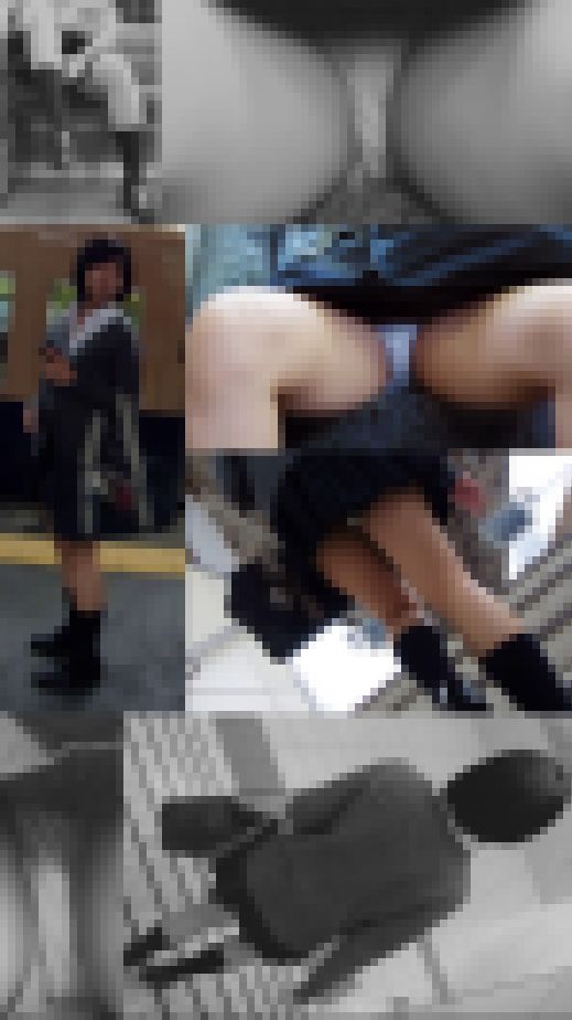 《2人SET》駅ホーム、電車内での無防備ミニスカ制服女子パンチラ盗撮動画お得2人セット　サンプル画像1