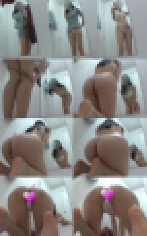 【TバックOLの試着室】☆猫ポーズ姿がお可愛い美尻お姉さんのお着替え! サンプル画像1
