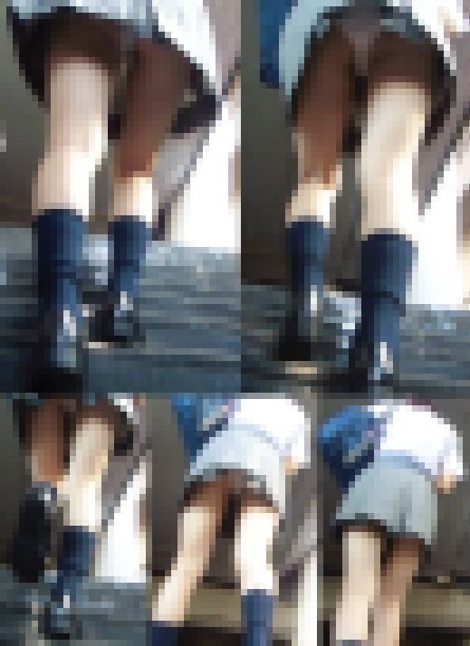 制服美少女が生尻もろ出しパンチラ!卑猥なワレスジくっきり!Pチラ盗撮動画 サンプル画像1