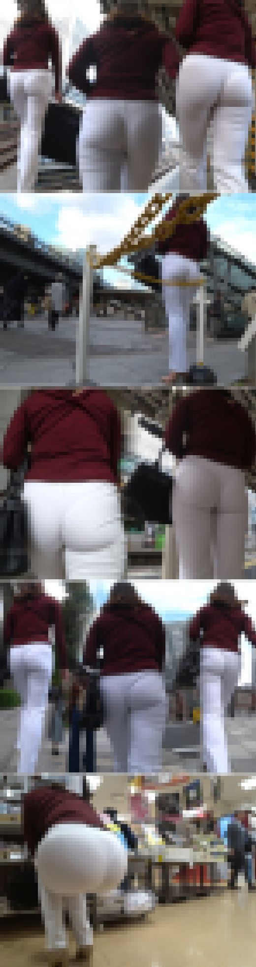 【超高画質】今や貴重…普通な感じな美人OLのムチ尻！食い込むピタパンから透けるＴ尻がエロい♪　サンプル画像1