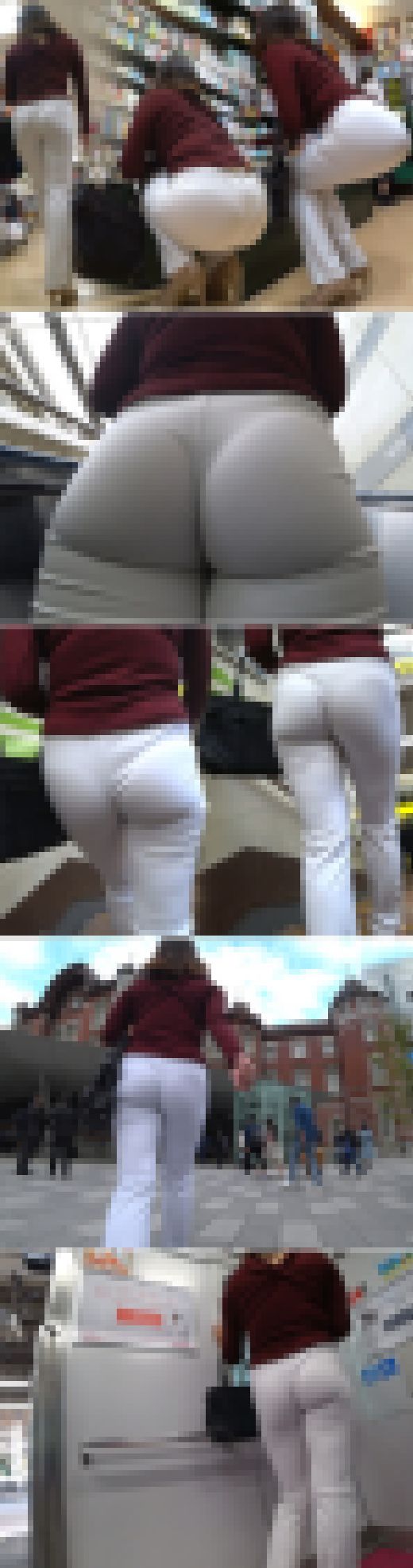 【超高画質】今や貴重…普通な感じな美人OLのムチ尻！食い込むピタパンから透けるＴ尻がエロい♪　サンプル画像2