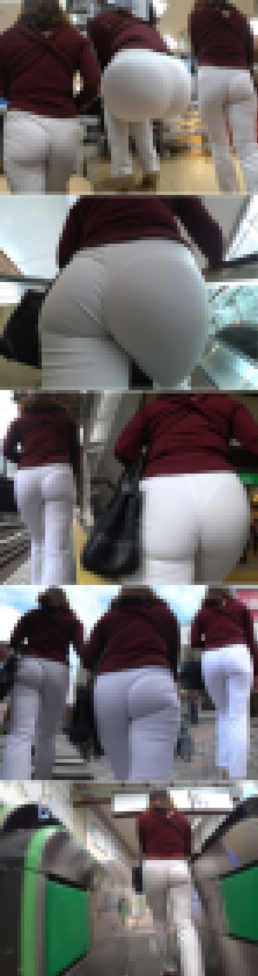 【超高画質】今や貴重…普通な感じな美人OLのムチ尻！食い込むピタパンから透けるＴ尻がエロい♪　サンプル画像3