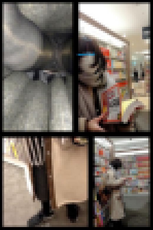 【スマホで逆さ撮り71】立ち読み中の黒タイツ防寒女子　ロングスカートなのに鮮明にパンティ盗撮され、晒される【素人撮影】　サンプル画像1