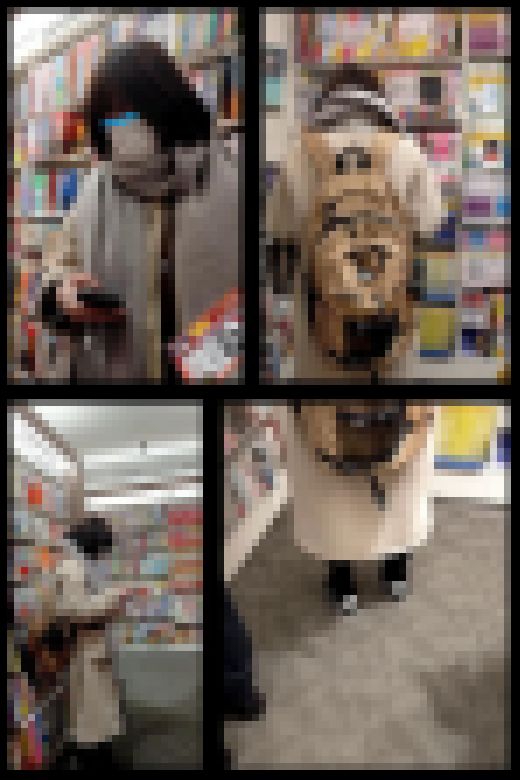 【スマホで逆さ撮り71】立ち読み中の黒タイツ防寒女子　ロングスカートなのに鮮明にパンティ盗撮され、晒される【素人撮影】　サンプル画像3