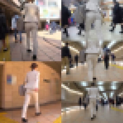 お洒落なパンティー着用のパンツスーツOLの出勤風景　サンプル画像2