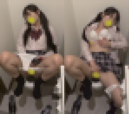 デパートのトイレでこっそりオナニーしちゃうJ〇㊾　サンプル画像2