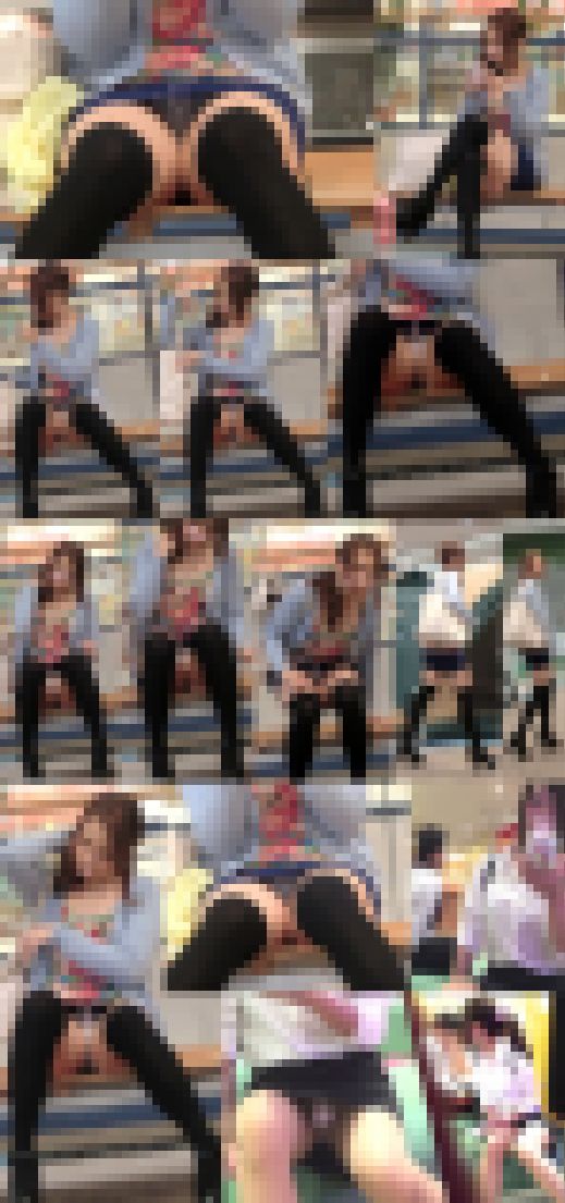 ２人収録！最後はバレた?大開脚で白P丸見えニーハイ娘&新人OLのスト越し透けP堪能極上対面パンチラ～　サンプル画像2