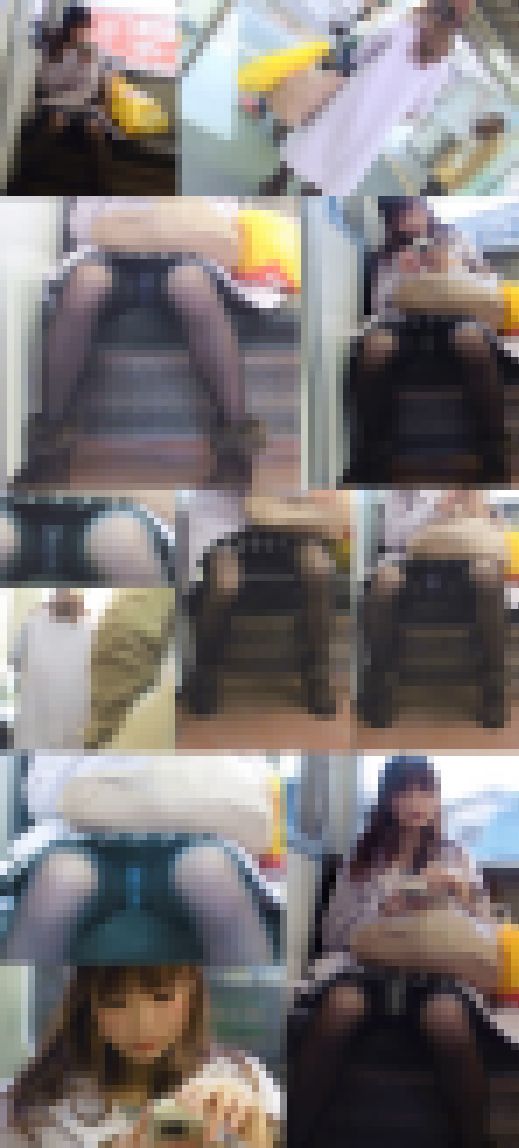 《2人SET》電車内での美少女達の丸見えなパンチラ姿をじっくり盗撮セット　サンプル画像1