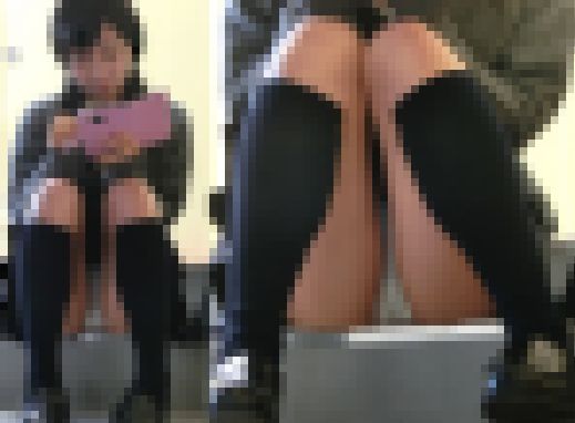警備員にバレた緊迫の瞬間！女子学生が無防備M字開脚パンツ丸見え盗撮動画　サンプル画像2