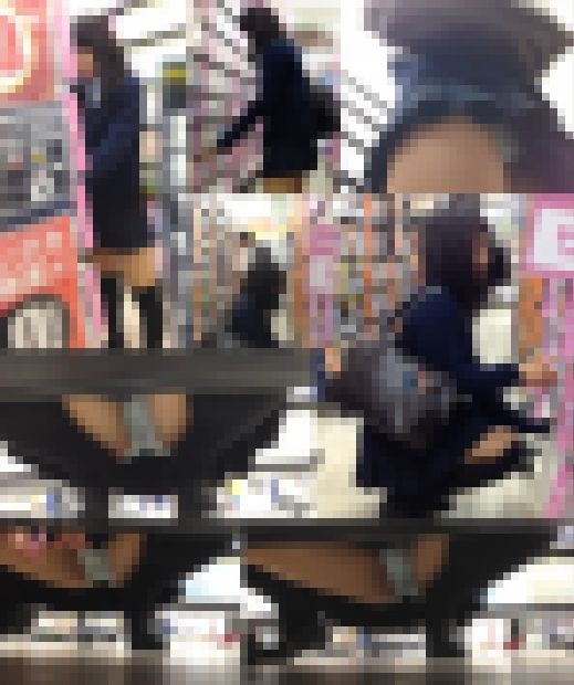 【無修正】可愛い制服女子のまさかの大開脚でモロ見シミ付きパンツをじっくり盗撮　サンプル画像1