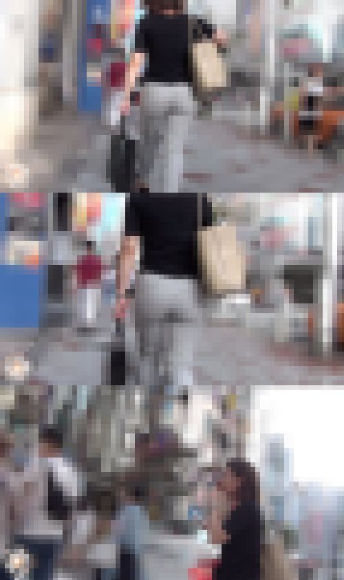 【FHD高画質】むっちむちライン付き グレーパンツOL　サンプル画像1