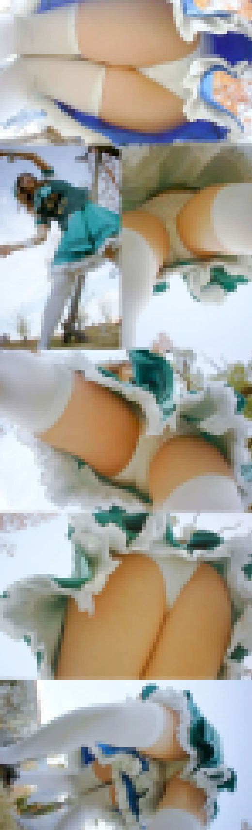 【コスプレイヤー4人】ごち○さの2人組レイヤーに組体操ポーズをローアングル撮影　サンプル画像2