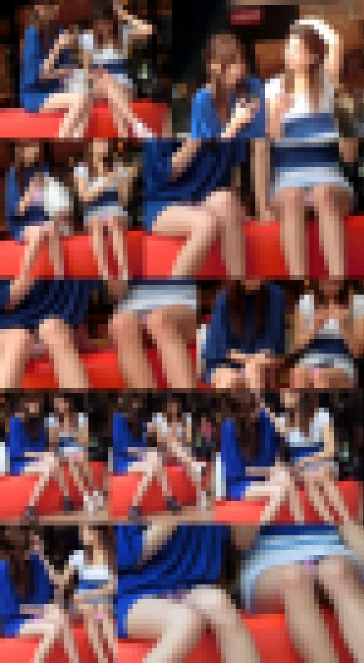 オシャレ美女2人揃ってモロパンチラしまくり!ぴちぴちワンピから露出美脚ダブルPチラ堪能対面ぱんちら サンプル画像1