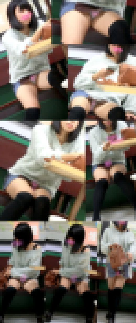 【盗撮バレ】可愛いミニスカニーソ娘のPモロ見え極上対面ぱんちら　サンプル画像3