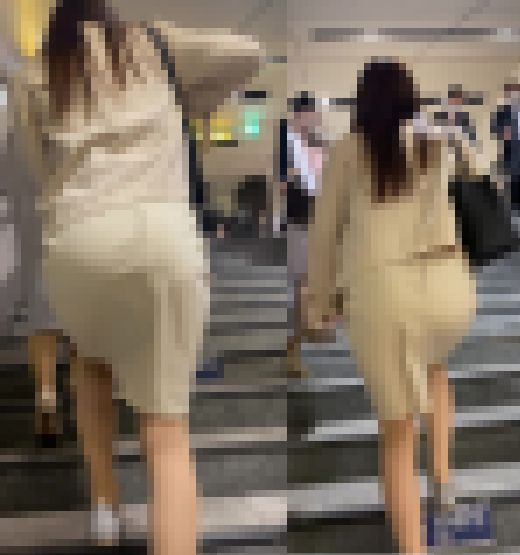 【白タイトスカート】通勤中のお尻セット④ サンプル画像2