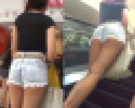 【フルHD】街の強烈なハミ尻6!デカ尻美人 サンプル画像3