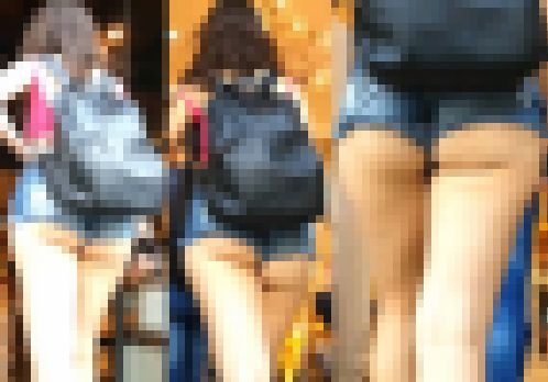 【フルHD】街の強烈なハミ尻9!圧巻のデカ尻 サンプル画像1