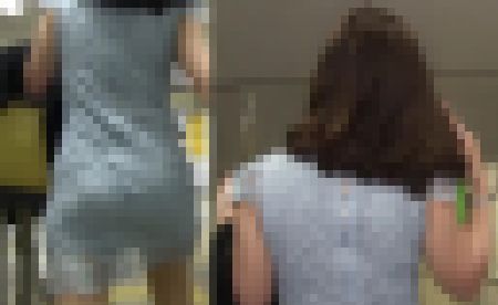 【再販】パンスト太もも丸出しで爆尻歩行! サンプル画像1