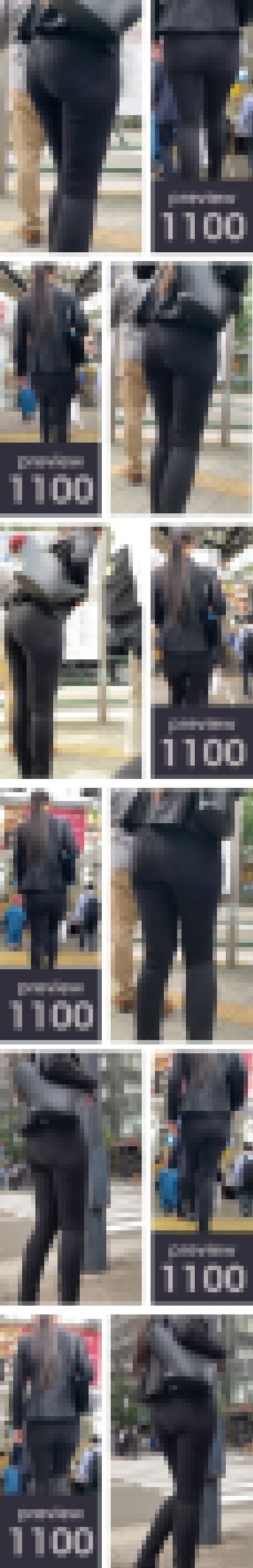 【1100】ポニーテール？いやいや…ポニーじゃ無くて競走馬でしょ！ピチピチ黒スキニパンツ女子　サンプル画像1
