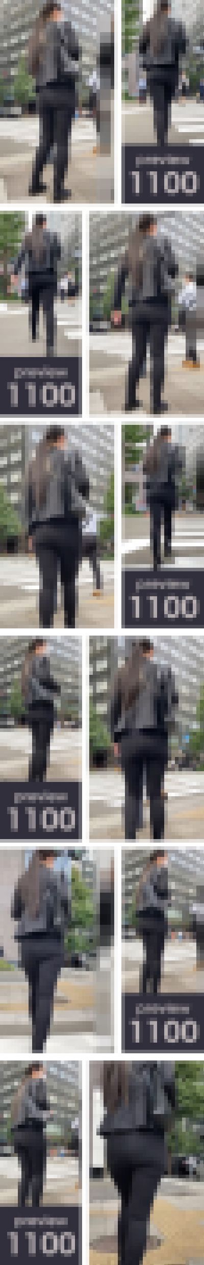 【1100】ポニーテール？いやいや…ポニーじゃ無くて競走馬でしょ！ピチピチ黒スキニパンツ女子　サンプル画像3