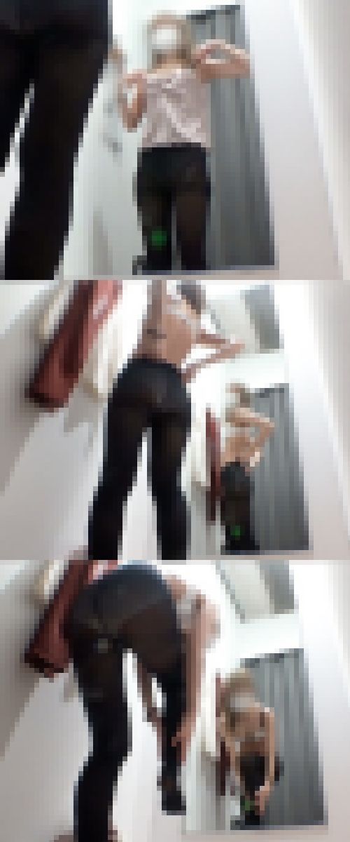 【黒パンストお姉さんの試着室】純白パンティが透けてエロ度増々!! サンプル画像1