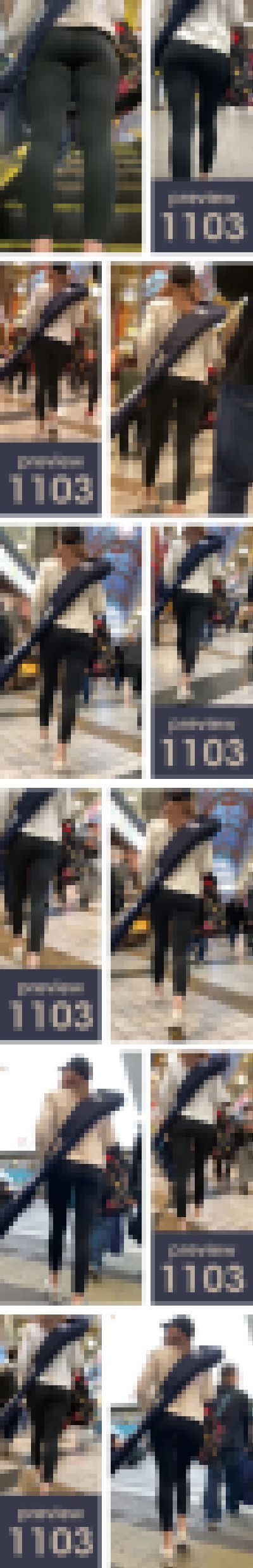 【1103】その黒光りする肉塊…まさに全裸ボディーペインティング状態!ピチピチヨガパンツ女子 サンプル画像1