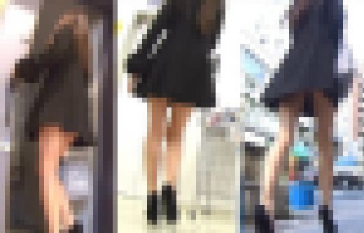 ❦～ミニスカ過ぎてwwwショートコートの下から喰い込みTバック丸見え！！～❦　サンプル画像1