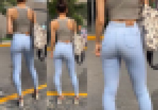 2K動画　スキニージーンズのセクシーお姉さん１　揺れる尻肉　サンプル画像3