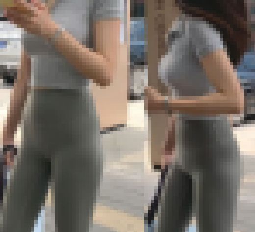 4K動画 グレーレギンス4完(巨乳ゆさゆさ&やらしい脚とマンスジ) サンプル画像1