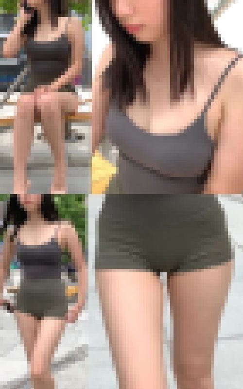 【フルHD】スパッツ肉尻巨乳美人！よじれ尻に胸チラ　サンプル画像3