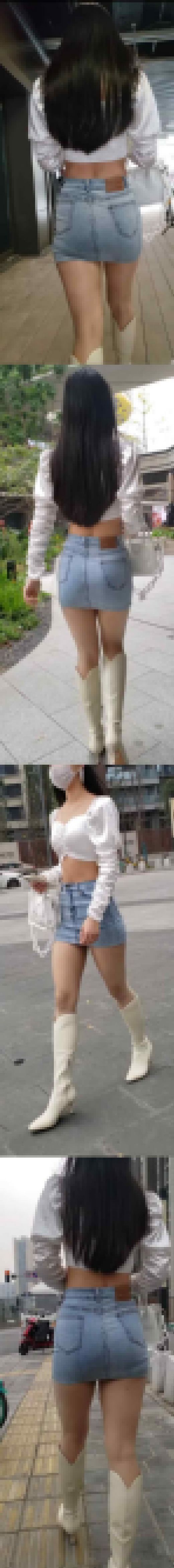 フルHD　生足＆ミニスカジーンズで街をゆく！　サンプル画像2